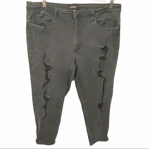 Fashion Nova Black Plus‎ Size 3X Distressed Zip Ankles Skinny Jeans